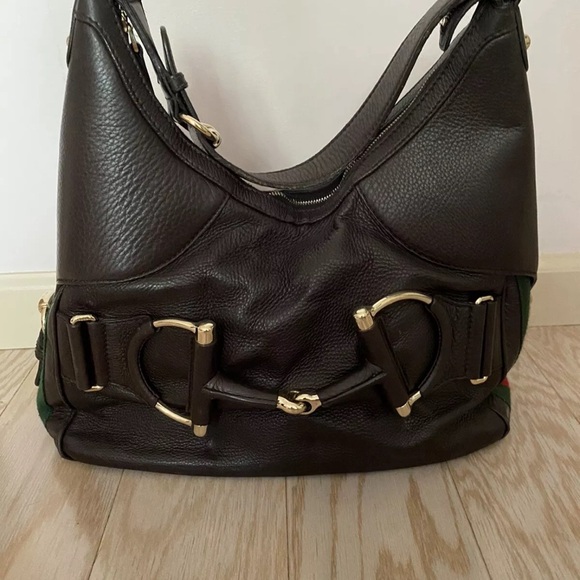 Beautiful Gucci Heritage Horsebit Hobo Bag Brown leather - Picture 7 of 14